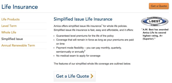 Amica whole life insurance reviews