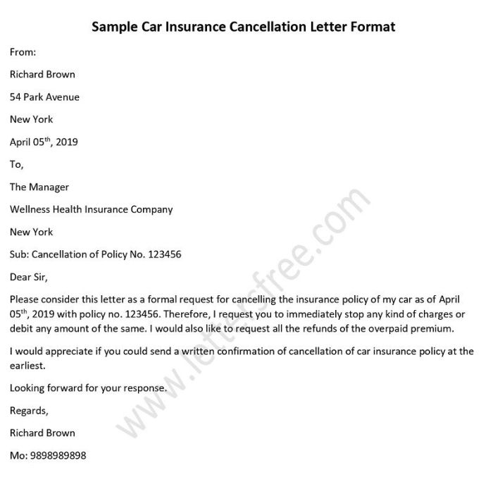 Insurance car cancel request call back