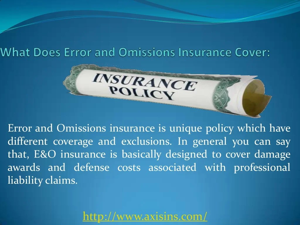 Errors and omissions insurance washington state